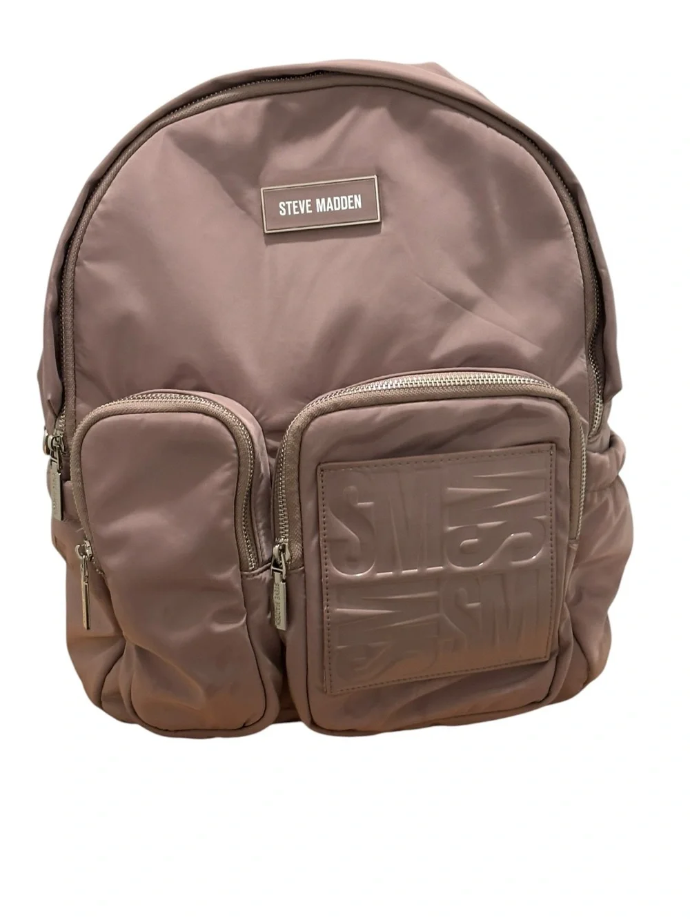 Steve Madden Dusty Rose Nylon Backpack with Front Pockets